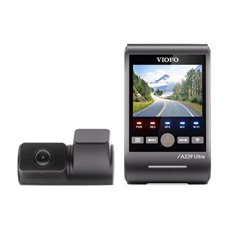 Viofo A229 Ultra 2 Kameralı Ön ve Arka 4K+4K Sony Starvis 2 Sensörlü Dual HDR Wi-Fi 6 GPS'li Araç Kamerası