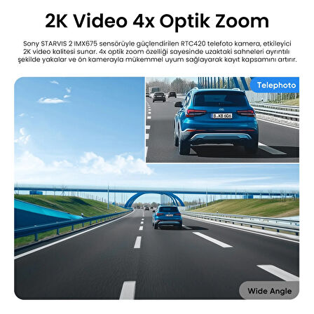 Viofo RTC420 A329 ve A329S Serisi ile Uyumlu Sony STARVIS 2 Sensörlü 2K Telefoto Kamera