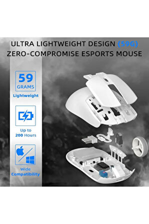 AJ139 Pro Kablosuz Oyuncu Mouse Paw 3395 26000 DPI