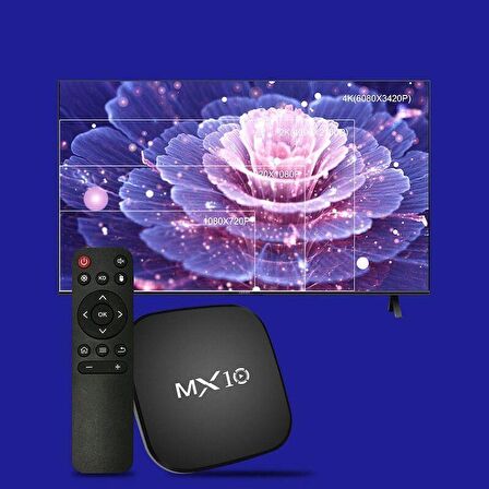 4K Android 11 Smart Tv Box + Stick Wifi Akıllı Tv Kutusu Ve Kumandası Medya Oynatıcı Mx10 Box