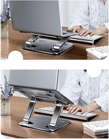 10" - 17.3" Katlanabilir Tüm Modellerle Uyumlu Ayarlanabilir Laptop Tablet Standı Notebook Yükseltici