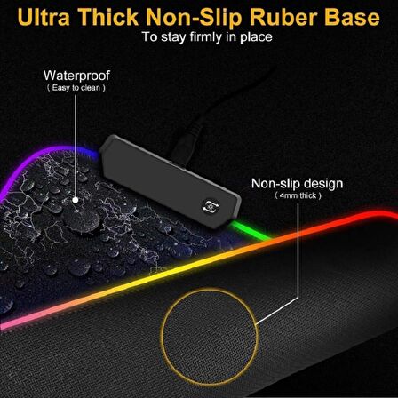 80x30 cm Büyük Boy XXL Dünya Haritalı Mousepad Rgb Led Işıklı Gaming Gamer Oyuncu Mouse Pad