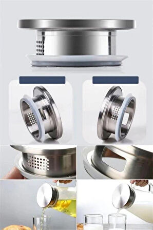 Dekorasyaa Borosilikat Cam Sürahi Paslanmaz Çelik Kapaklı 1800ml