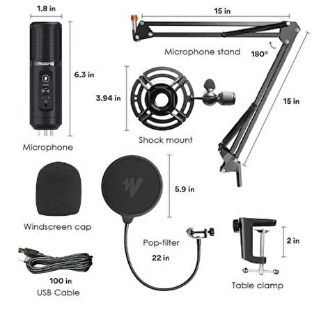 Maono PM422 USB Kondenser Podcast Yayıncı Mikrofonu