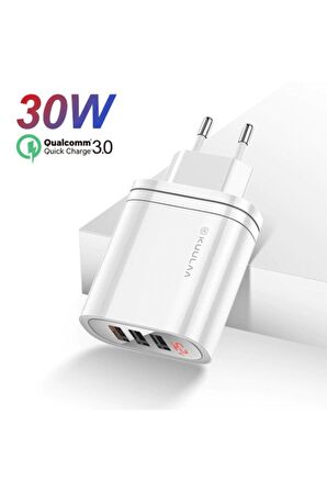 Kuula Mirror USB 30 Watt Hızlı Şarj Adaptörü Beyaz