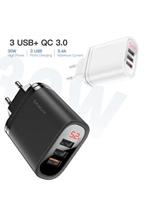 Kuula Mirror USB 30 Watt Hızlı Şarj Adaptörü Beyaz