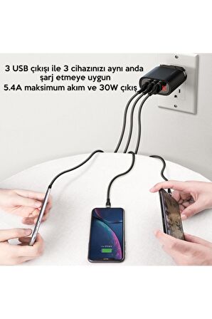 Kuula Mirror USB 30 Watt Hızlı Şarj Adaptörü Beyaz