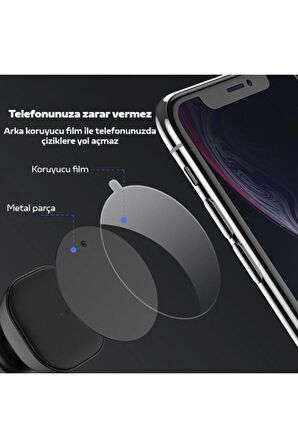 KUULAA Magnetic-Mıknatıslı Telefon Tutucular için Metal Plaka Seti SİYAH