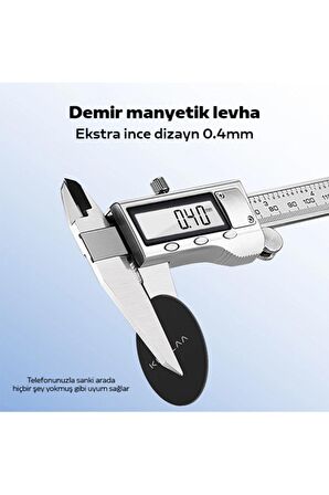 KUULAA Magnetic-Mıknatıslı Telefon Tutucular için Metal Plaka Seti SİYAH