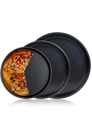 Kapris 3 Lü Emaye Pizza Fırın Tepsi Seti 26-29-32 Cm KAP-536