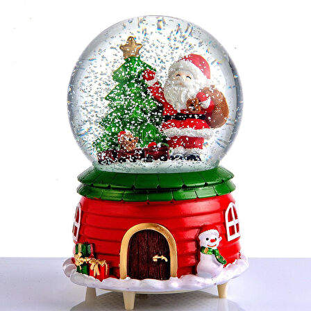 Yılbaşı Yeniyıl Hediyelik Büyük Boy Püskürtmeli Kar Küresi NOEL BABA Yılbaşı Hediyesi Üflemeli Kar Küresi