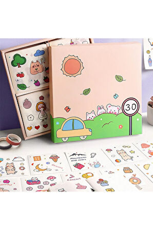 Birds and Butterfly Temalı 80 Yaprak 4 Bölmeli Sticker Seti • Bullet Journal (GGK-DL066)