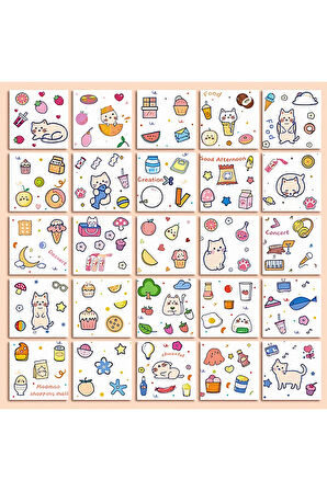 Birds and Butterfly Temalı 80 Yaprak 4 Bölmeli Sticker Seti • Bullet Journal (GGK-DL066)