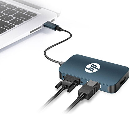 HP DHC-CT200  USB C to HDMI+VGA+DP Dönüştürücü Adaptör