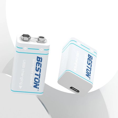 9V 1000mAh USB şarj edilebilir Li-ion batarya USB to TYPE-C Chargıng usb kablolu 9V şarj edilebilir pil