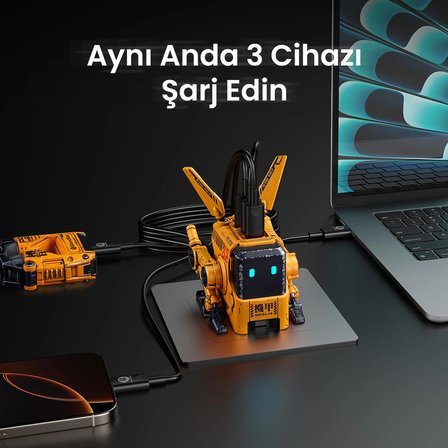GravaStar Alpha65 Sarı Özel Seri Robot Figürlü 65W Hızlı Şarj Adaptörü
