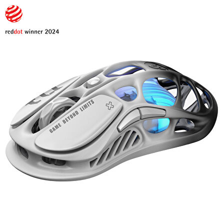 Gravastar Mercury M1 Pro RGB 26K DPI Optik Gaming Mouse, Kablosuz, Magnezyum Alaşımlı, Programlanabilir 5 Tuşlu, Siyah-Beyaz