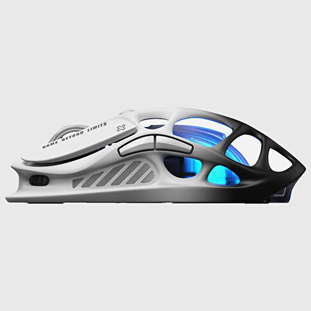 Gravastar Mercury M1 Pro RGB 26K DPI Optik Gaming Mouse, Kablosuz, Magnezyum Alaşımlı, Programlanabilir 5 Tuşlu, Siyah-Beyaz