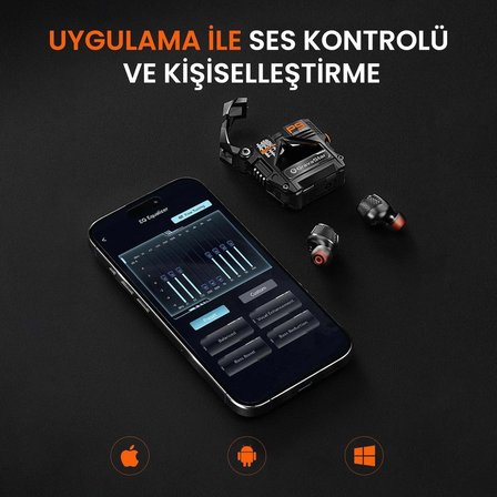 GravaStar Sirius Plus ANC, TWS, Bluetooth Kulakiçi Kulaklık, Kablosuz, Siyah