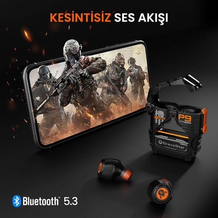 GravaStar Sirius Plus ANC, TWS, Bluetooth Kulakiçi Kulaklık, Kablosuz, Siyah
