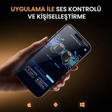 GravaStar Sirius Plus ANC, TWS, Bluetooth Kulakiçi Kulaklık, Kablosuz, Special Edition, Sarı