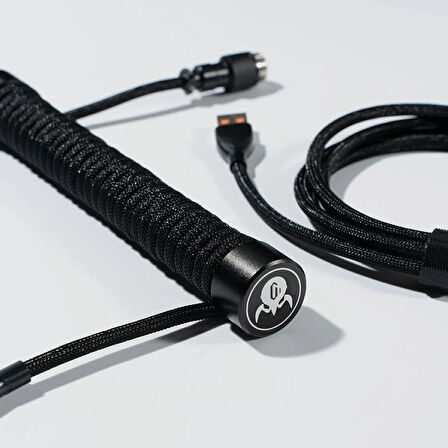 GravaStar Sarmal Aviator USB to Type-c  Mekanik Klavye Uyumlu Oyuncu Kablosu, 1.85m, Siyah