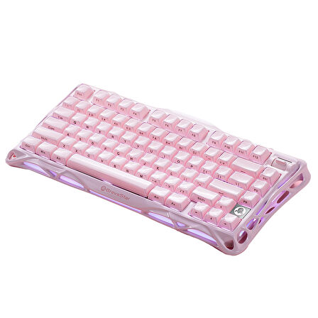 GravaStar Mercury K1 RGB Kablosuz Mekanik Gaming Klavye, Alüminyum Çerçeveli, İngilizce Q, Special Edition, Pembe