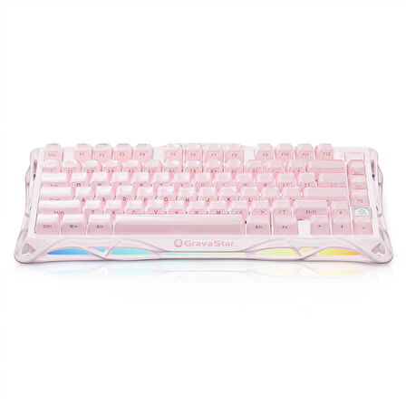 GravaStar Mercury K1 RGB Kablosuz Mekanik Gaming Klavye, Alüminyum Çerçeveli, İngilizce Q, Special Edition, Pembe