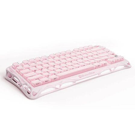 GravaStar Mercury K1 RGB Kablosuz Mekanik Gaming Klavye, Alüminyum Çerçeveli, İngilizce Q, Special Edition, Pembe