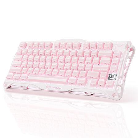 GravaStar Mercury K1 RGB Kablosuz Mekanik Gaming Klavye, Alüminyum Çerçeveli, İngilizce Q, Special Edition, Pembe