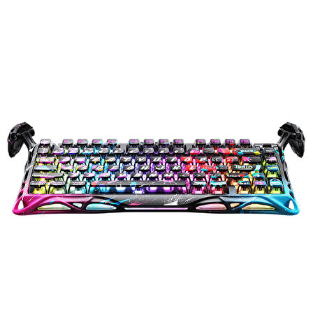 GravaStar Mercury V75 Pro HE Hall Effect Manyetik Switch Gaming Klavye, Hot-Swappable, Rapid Trigger, 8000Hz, 0.125ms Ultra Düşük Gecikme, Kablolu, RGB Işıklı, İngilizce Q, Neon Graffiti