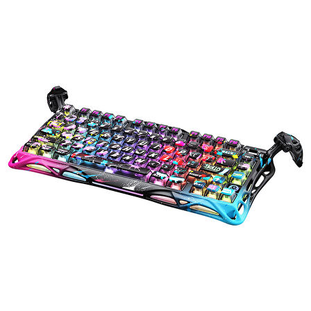 GravaStar Mercury V75 Pro HE Hall Effect Manyetik Switch Gaming Klavye, Hot-Swappable, Rapid Trigger, 8000Hz, 0.125ms Ultra Düşük Gecikme, Kablolu, RGB Işıklı, İngilizce Q, Neon Graffiti