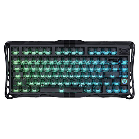 GravaStar Mercury V75 HE Hall Effect Manyetik Switch Gaming Klavye, Hot-Swappable, Rapid Trigger, 8000Hz, 0.125ms Ultra Düşük Gecikme, Kablolu, RGB Işıklı, İngilizce Q, Stealth Black