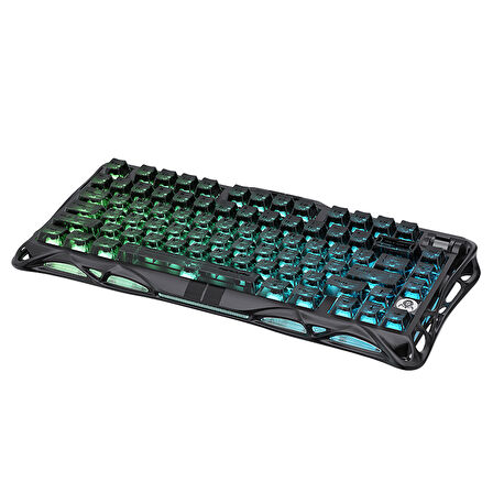 GravaStar Mercury V75 HE Hall Effect Manyetik Switch Gaming Klavye, Hot-Swappable, Rapid Trigger, 8000Hz, 0.125ms Ultra Düşük Gecikme, Kablolu, RGB Işıklı, İngilizce Q, Stealth Black