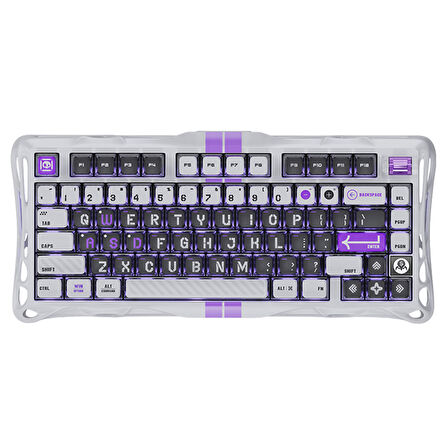 GravaStar Mercury V75 HE Hall Effect Manyetik Switch Gaming Klavye, Hot-Swappable, Rapid Trigger, 8000Hz, 0.125ms Ultra Düşük Gecikme, Kablolu, RGB Işıklı, İngilizce Q, Mecha Gray