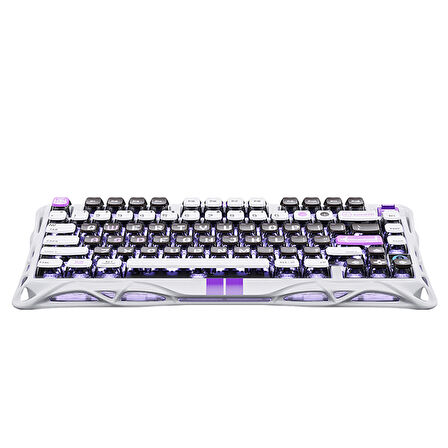 GravaStar Mercury V75 HE Hall Effect Manyetik Switch Gaming Klavye, Hot-Swappable, Rapid Trigger, 8000Hz, 0.125ms Ultra Düşük Gecikme, Kablolu, RGB Işıklı, İngilizce Q, Mecha Gray