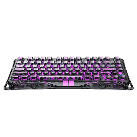 GravaStar Mercury V75 Lite HE Hall Effect Manyetik Switch Gaming Klavye, Hot-Swappable, Rapid Trigger, 8000Hz, 0.25ms Ultra Düşük Gecikme, Kablolu, RGB Işıklı, İngilizce Q, Transparent Black