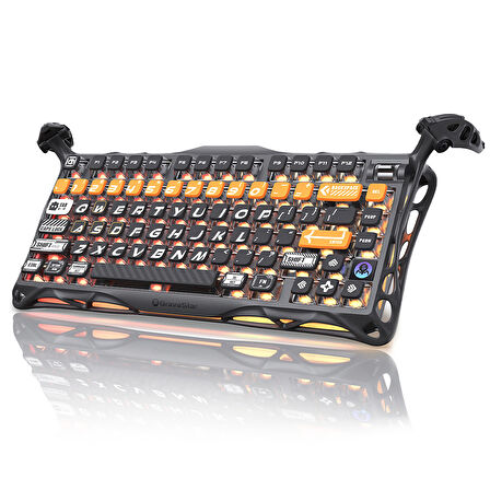 GravaStar Mercury K1 Pro RGB Kablosuz Mekanik Gaming Klavye, Alüminyum Çerçeveli, İngilizce Q, CyberFlare