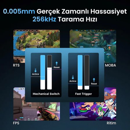 GravaStar Mercury V75 Pro HE Hall Effect Manyetik Switch Gaming Klavye, Hot-Swappable, Rapid Trigger, 8000Hz, 0.125ms Ultra Düşük Gecikme, Kablolu, RGB Işıklı, İngilizce Q, Cyberpunk