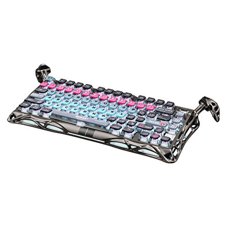GravaStar Mercury V75 Pro HE Hall Effect Manyetik Switch Gaming Klavye, Hot-Swappable, Rapid Trigger, 8000Hz, 0.125ms Ultra Düşük Gecikme, Kablolu, RGB Işıklı, İngilizce Q, Cyberpunk
