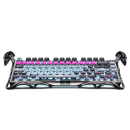 GravaStar Mercury V75 Pro HE Hall Effect Manyetik Switch Gaming Klavye, Hot-Swappable, Rapid Trigger, 8000Hz, 0.125ms Ultra Düşük Gecikme, Kablolu, RGB Işıklı, İngilizce Q, Cyberpunk