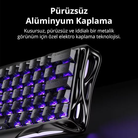GravaStar Mercury V60 Pro Hall Effect Manyetik Switch Gaming Klavye, Hot-Swappable, Rapid Trigger, 8000Hz, 0.125ms Ultra Düşük Gecikme, Kablolu, RGB Işıklı, İngilizce Q, GunMetal
