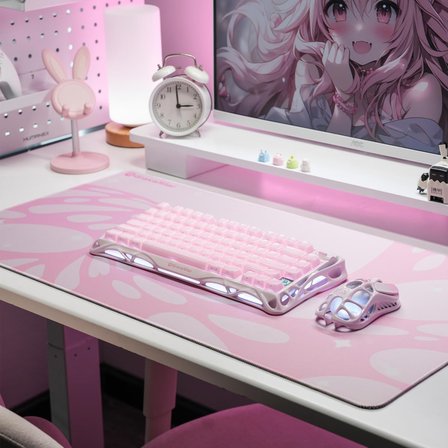 GravaStar Gaming Mouse Pad 80x40cm, Kaymaz Taban, Su Geçirmez Oyuncu Mousepad, Sakura Pink