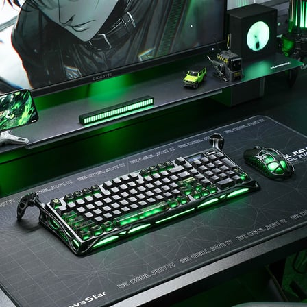 GravaStar Mercury K98 Pro Mekanik Kablosuz Gaming Klavye – Phantom Black, İngilizce Q, Ufo Switch %98, 8KHz, TFT Ekran, RGB