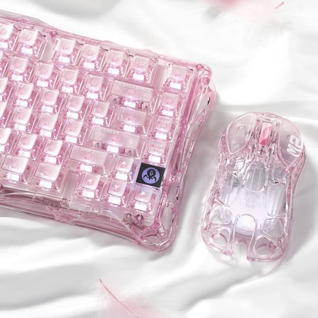 GravaStar Mercury K1 Lite RGB Işıklı Kablosuz Mekanik Gaming Klavye, İngilizce Q, Crystal Rose