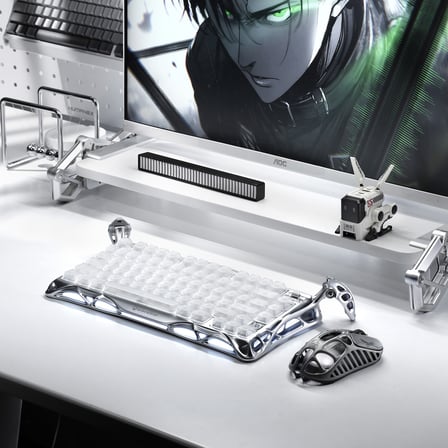 GravaStar Mercury K1 Pro RGB Işıklı Kablosuz Mekanik Gaming Klavye, İngilizce Q, Special Edition, Ghost Silver