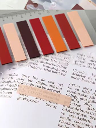 10 Renkli Cetvelli Şeffaf Pet Index - Index Sticker - Post-it - Sticky Note (1 Adet)