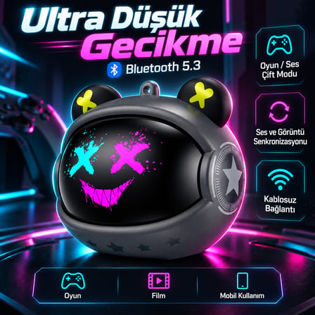ONIKUMA T20 Black TWS Bluetooth Gaming Kulakiçi Kulaklık