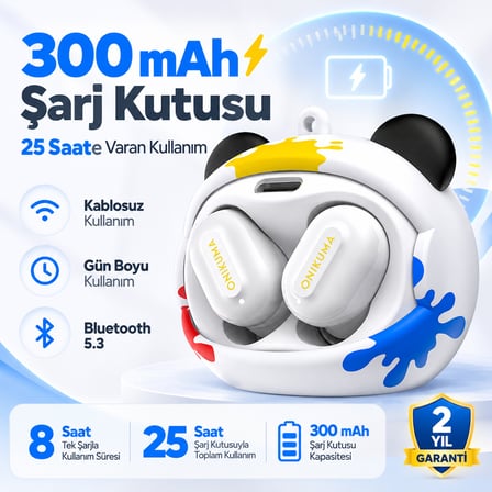 ONIKUMA T20 White TWS Bluetooth Gaming Kulakiçi Kulaklık
