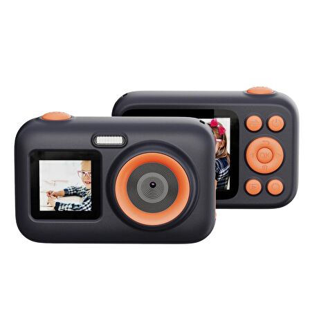 SJCAM FunCam+ Dual Screen H.264 Çocuklar için Fotoğraf Makinesi FullHD 1080p 44MP 2.4” + 1.3" Çift Ekran 650mAh Siyah